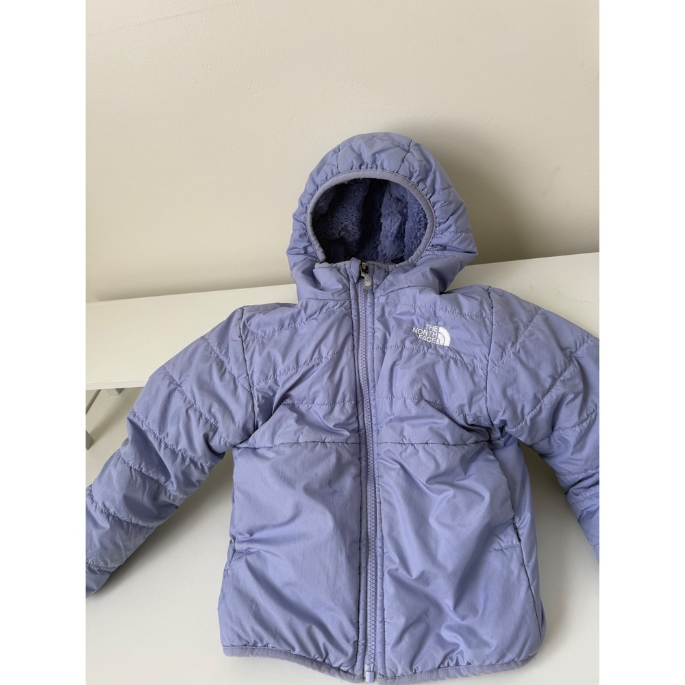 The North Face Reversible Hood Puffer Jacket 3-4 yrs Lavender Purple Fleece Kids